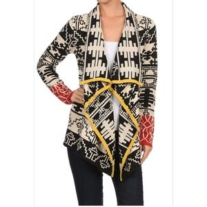 Anthropologie THML Womens Asymmetrical Open Front Waterfall Cardigan Size Small
